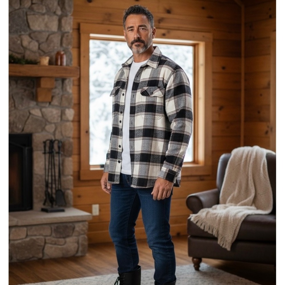 Wind River Heritage Mens XL Flannel Shirt Modern‎ Fit Plaid Button Up